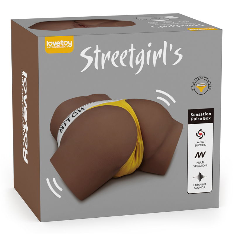 Мастурбатор с вибрацией, голосом и посасывающим эффектом "Lovetoy Streetgirls" мулатка в трусиках 